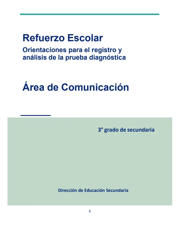 Orientaciones para el registro y análisis. Comunicación 3. grado de Secundaria (MINEDU) PDF 1 Portada de Orientaciones para el registro y análisis. Comunicación 3. grado de Secundaria - Guías docentes - MINEDU