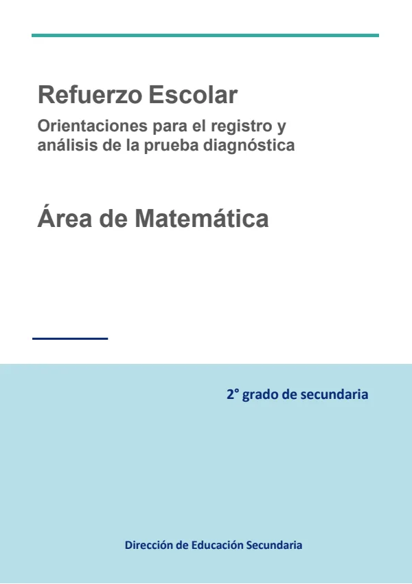 Orientaciones para el registro y análisis. Matemática 2. grado de Secundaria (actualizado) (MINEDU) PDF 1 Portada de Orientaciones para el registro y análisis. Matemática 2. grado de Secundaria - Guías docentes - MINEDU