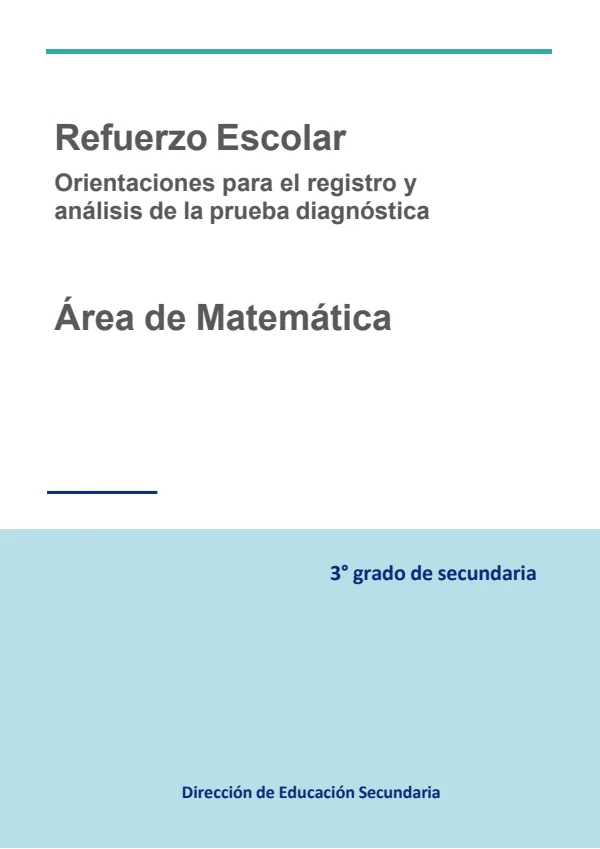 Orientaciones para el registro y análisis. Matemática 3. grado de Secundaria (actualizado) (MINEDU) PDF 1 Portada de Orientaciones para el registro y análisis. Matemática 3. grado de Secundaria - Guías docentes - MINEDU
