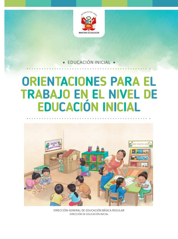 Orientaciones para el trabajo en el nivel de Educación inicial (MINEDU) PDF 1 Portada de Orientaciones para el trabajo en el nivel de Educación inicial - Guías docentes - MINEDU