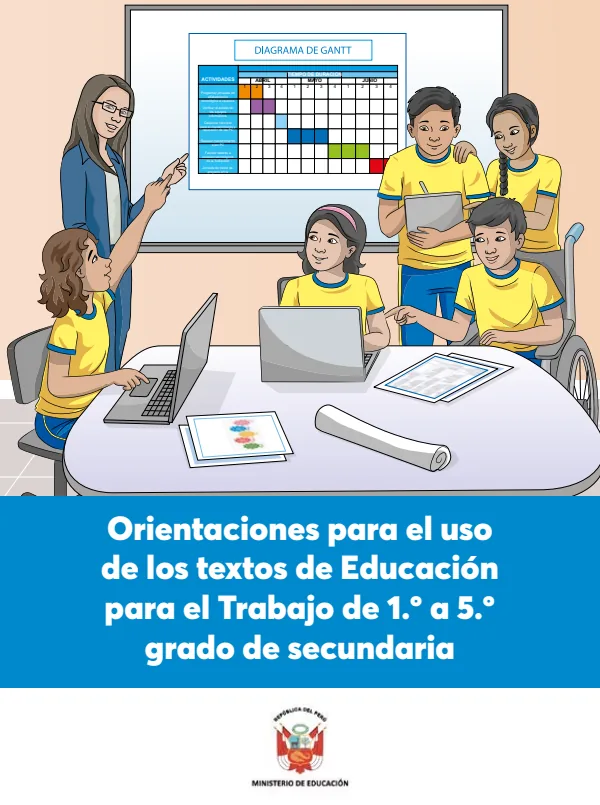 Orientaciones para el uso de los textos de Educación para el Trabajo de 1. a 5. grado de secundaria (MINEDU) PDF 1 Portada de Orientaciones para el uso de los textos de Educación para el Trabajo de 1. a 5. grado - MINEDU