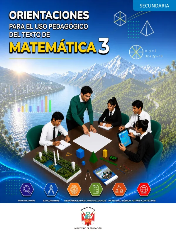 Orientaciones para el uso pedagógico del texto de Matemática 3. Secundaria (MINEDU) PDF 1 Portada de Orientaciones para el uso pedagógico del texto de Matemática 3. Secundaria - Guías docentes - MINEDU