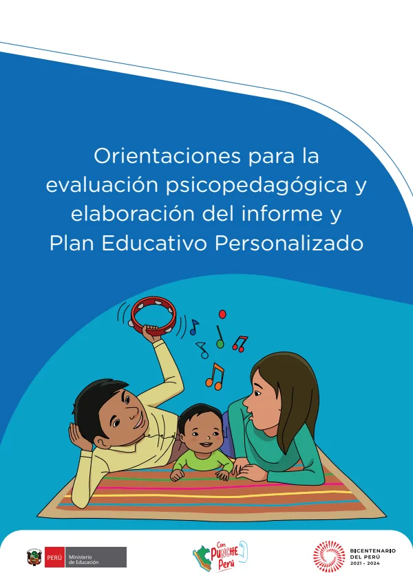 Orientaciones para la evaluación psicopedagógica y elaboración del informe y plan educativo personalizado (MINEDU) PDF 1 Portada de Orientaciones para la evaluación psicopedagógica y elaboración del informe y plan - Educación Básica Especial (EBE) - MINEDU
