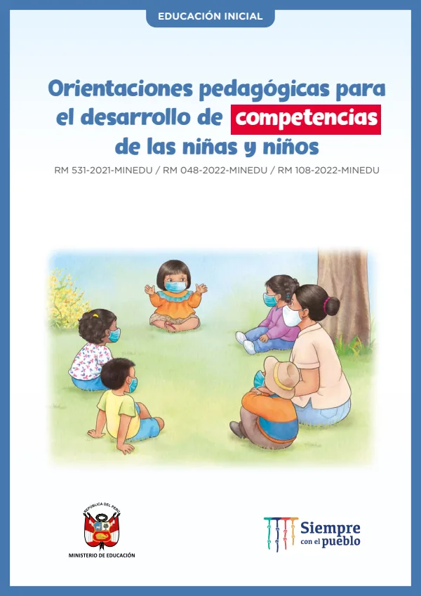 Orientaciones pedagógicas para educación inicial (MINEDU) PDF 1 Portada de Orientaciones pedagógicas para educación inicial - MINEDU
