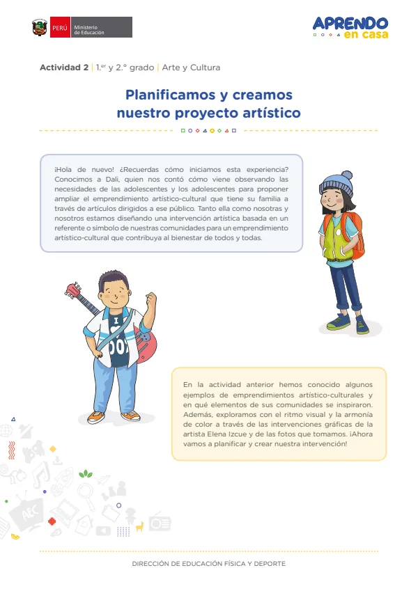 Planificamos y creamos nuestro proyecto artístico , 1.er y 2. grado (MINEDU) PDF 1 Portada de Planificamos y creamos nuestro proyecto artístico , 1.er y 2. grado - MINEDU
