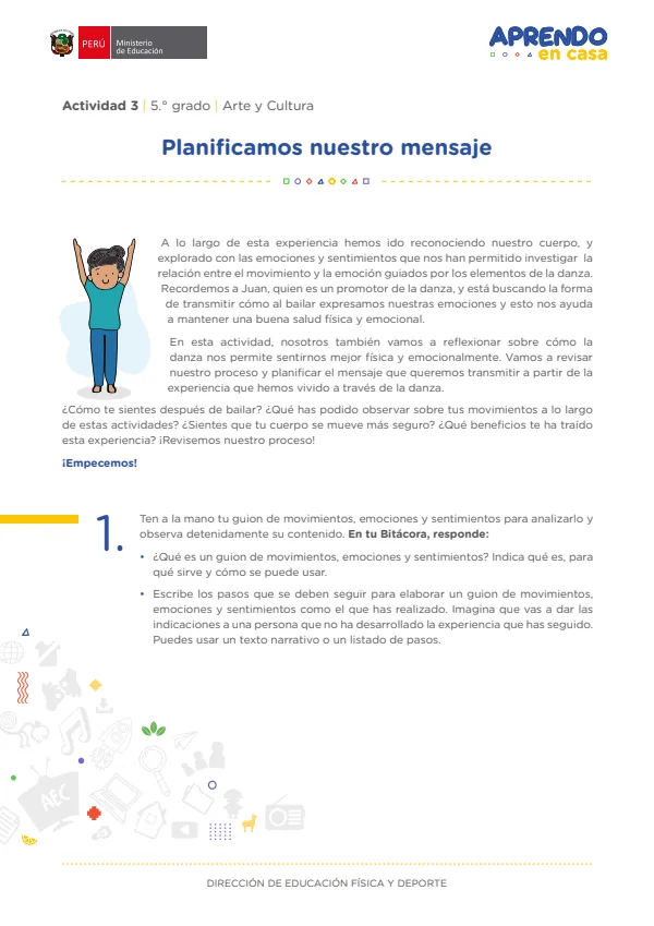 Planificar el mensaje - 5.° grado de Secundaria (MINEDU) PDF 1 Portada de Planificar el mensaje - 5.° grado de Secundaria - MINEDU