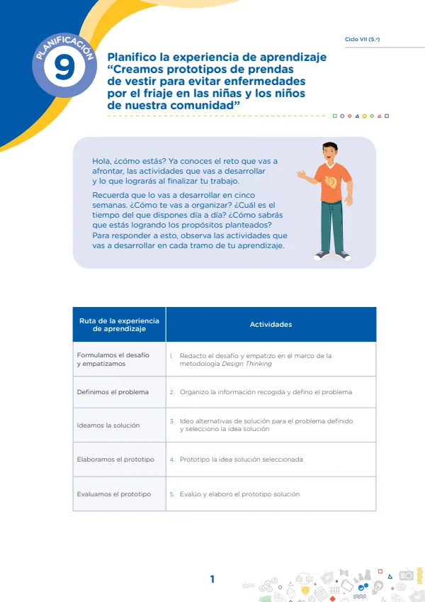 Planifico la experiencia de aprendizaje: Creamos prototipos de prendas de vestir para evitar enfermedades por el friaje en las niñas y los niños de nuestra comunidad (MINEDU) PDF 1 Portada de Planifico la experiencia de aprendizaje: Creamos prototipos de prendas de vestir - 5.º grado de Secundaria - MINEDU