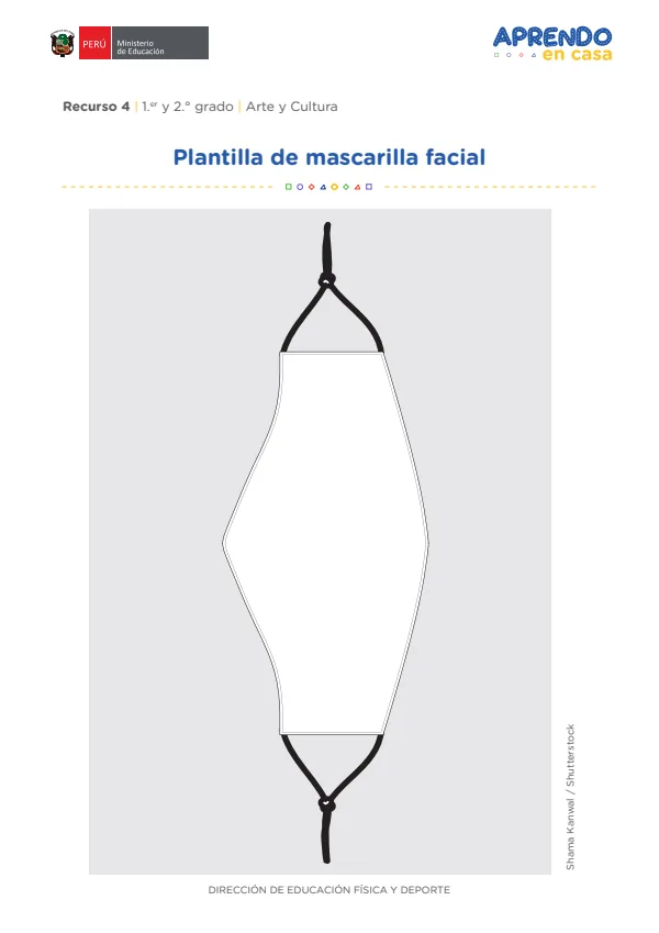 Plantilla de mascarilla facial , 1.er y 2. grado (MINEDU) PDF 1 Portada de Plantilla de mascarilla facial , 1.er y 2. grado - MINEDU