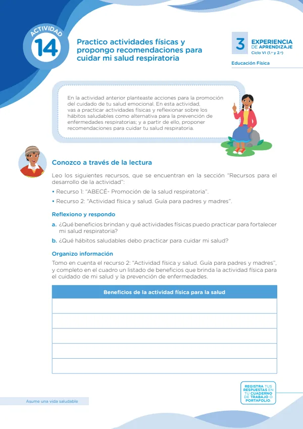 Practico actividades físicas y propongo recomendaciones - Secundaria (MINEDU) PDF 1 Portada de Practico actividades físicas y propongo recomendaciones - Secundaria - MINEDU