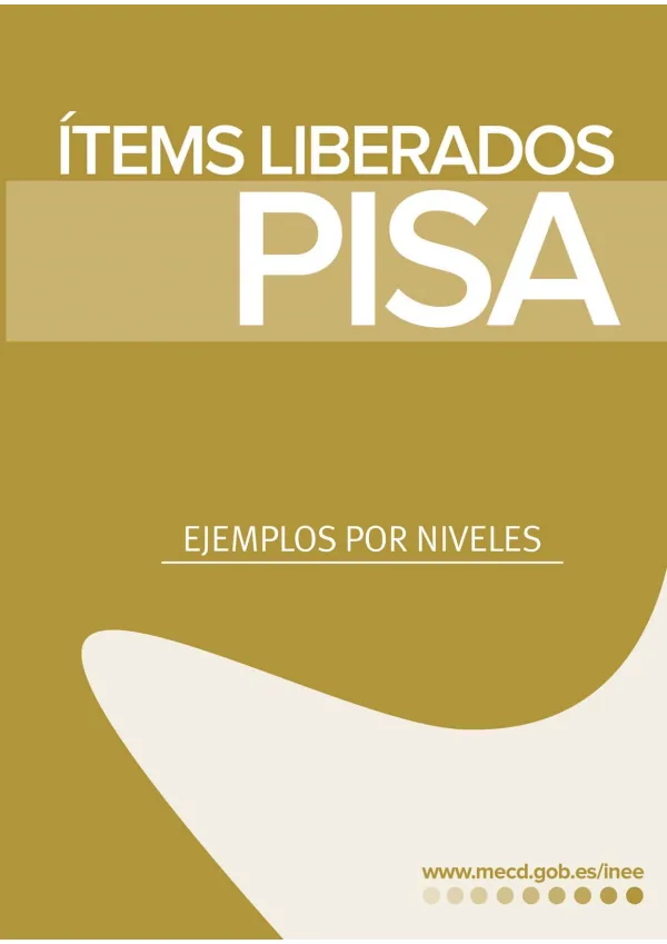 Preguntas liberadas de PISA - España (en castellano) (PISA 2012) (MINEDU) PDF 1 Portada de Preguntas liberadas de PISA - España (en castellano) (PISA 2012) - Evaluaciones UMC (ECE y ENLA) - MINEDU
