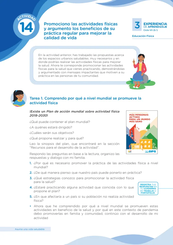 Promociono las actividades físicas y argumento sobre los beneficios - 5.° grado de Secundaria (MINEDU) PDF 1 Portada de Promociono las actividades físicas y argumento sobre los beneficios - 5.° grado - MINEDU