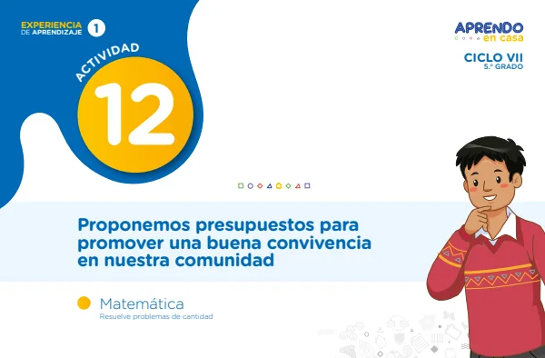Proponemos presupuestos para promover una buena convivencia en nuestra comunidad" - 5.° grado de Secundaria (MINEDU) PDF 1 Portada de Proponemos presupuestos para promover una buena convivencia en nuestra comunidad" - 5.° - 5.º grado de Secundaria - MINEDU