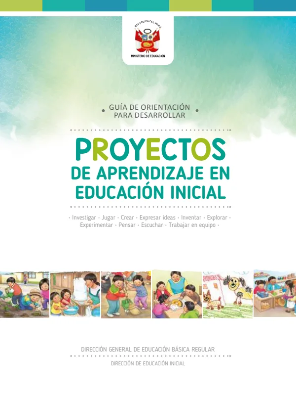 Proyectos de aprendizaje en Educación Inicial: Guía de orientación para desarrollar (MINEDU) PDF 1 Portada de Proyectos de aprendizaje en Educación Inicial: Guía de orientación para desarrollar - Guías docentes - MINEDU