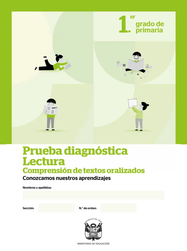 Prueba diagnóstica Lectura 1º de primaria resuelto (MINEDU) PDF 1 Portada de Prueba diagnóstica Lectura 1º de primaria resuelto - MINEDU