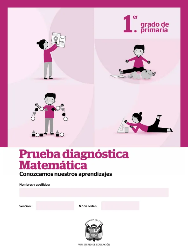 Prueba diagnóstica Matemática 1º grado de primaria (MINEDU) PDF 1 Portada de Prueba diagnóstica Matemática 1º grado de primaria - Evaluación diagnóstica - MINEDU