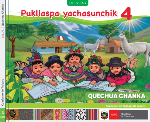 Pukllaspa yachasunchik: cuaderno de trabajo de 4 años - Quechua chanka (MINEDU) PDF 1 Portada de Pukllaspa yachasunchik: cuaderno de trabajo de 4 años - Quechua chanka - MINEDU