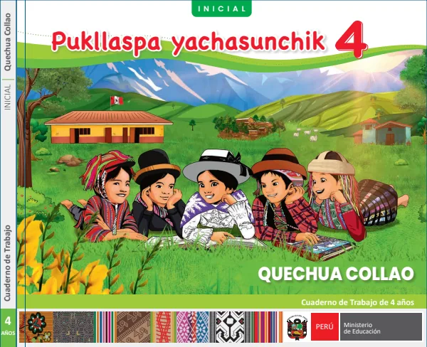 Pukllaspa yachasunchik: cuaderno de trabajo de 4 años - Quechua collao (MINEDU) PDF 1 Portada de Pukllaspa yachasunchik: cuaderno de trabajo de 4 años - Quechua collao - MINEDU