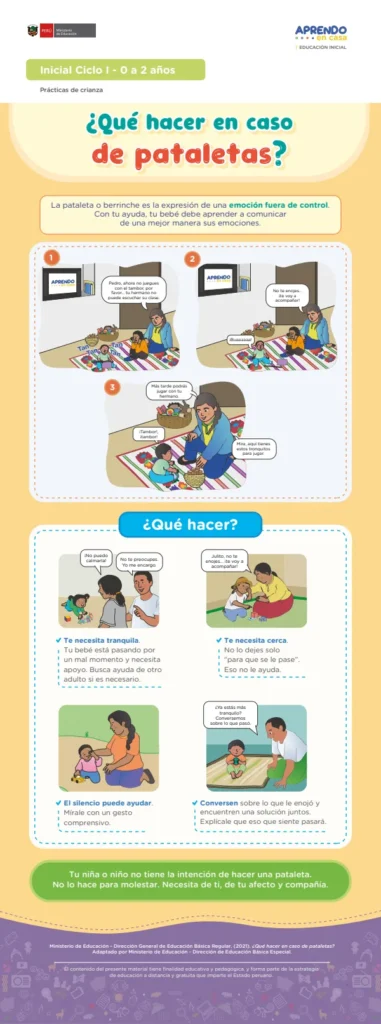 ¿Qué hacer en caso de pataletas?. Prácticas de crianza - Inicial 2 años (MINEDU) PDF 1 Portada de ¿Qué hacer en caso de pataletas?. Prácticas de crianza - Inicial 2 años - MINEDU