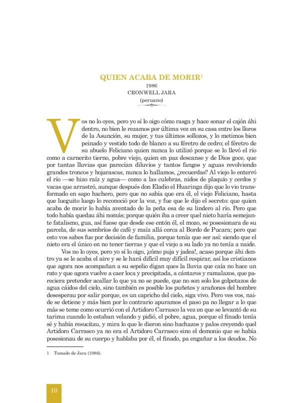 Quien acaba de morir: 1986. Cronwell Jara - 4.° grado de Secundaria (MINEDU) PDF 1 Portada de Quien acaba de morir: 1986. Cronwell Jara - 4.° grado de Secundaria - MINEDU