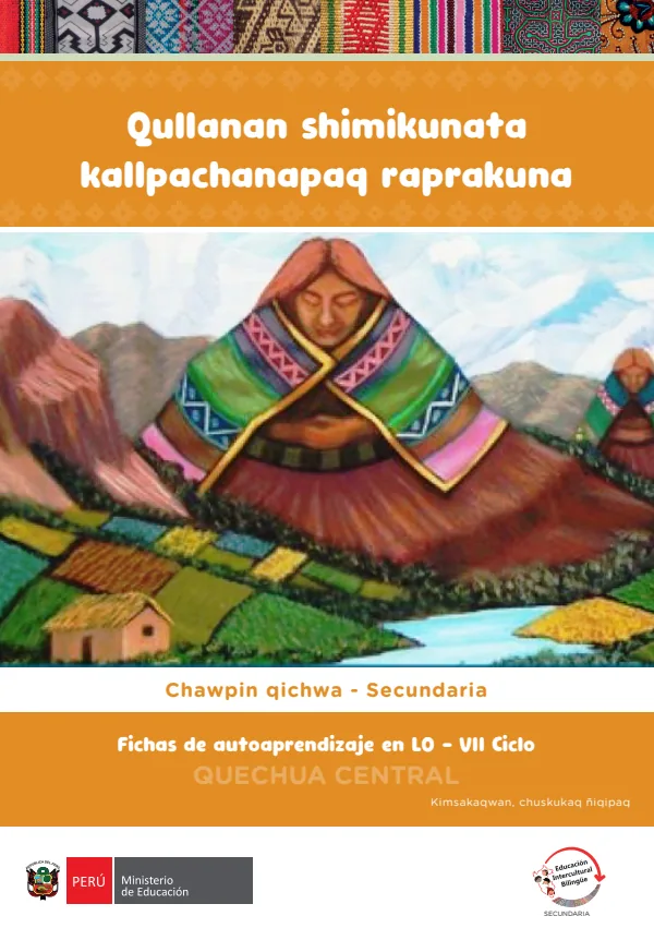 Qullanam shimikunata kallpachanapaq raprakuna - Fichas de autoaprendizaje en LO de Comunicación del VII Ciclo (3.er y 4.) de Secundaria (MINEDU) PDF 1 Portada de Qullanam shimikunata kallpachanapaq raprakuna - Fichas de autoaprendizaje en LO - Secundaria - MINEDU