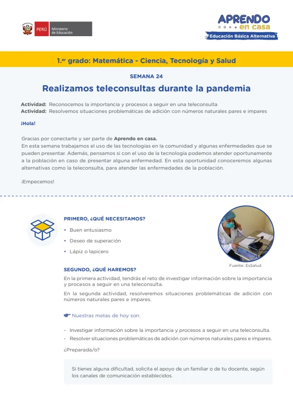 Realizamos teleconsultas durante la pandemia - Educación Inicial (MINEDU) PDF 1 Portada de Realizamos teleconsultas durante la pandemia - Educación Inicial - Educación Básica Alternativa (EBA) - MINEDU