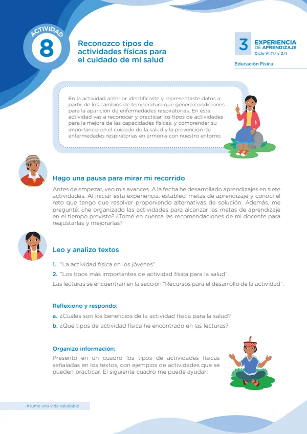 Reconozco los tipos de actividades físicas - 5.° grado de Secundaria (MINEDU) PDF 1 Portada de Reconozco los tipos de actividades físicas - 5.° grado de Secundaria - MINEDU