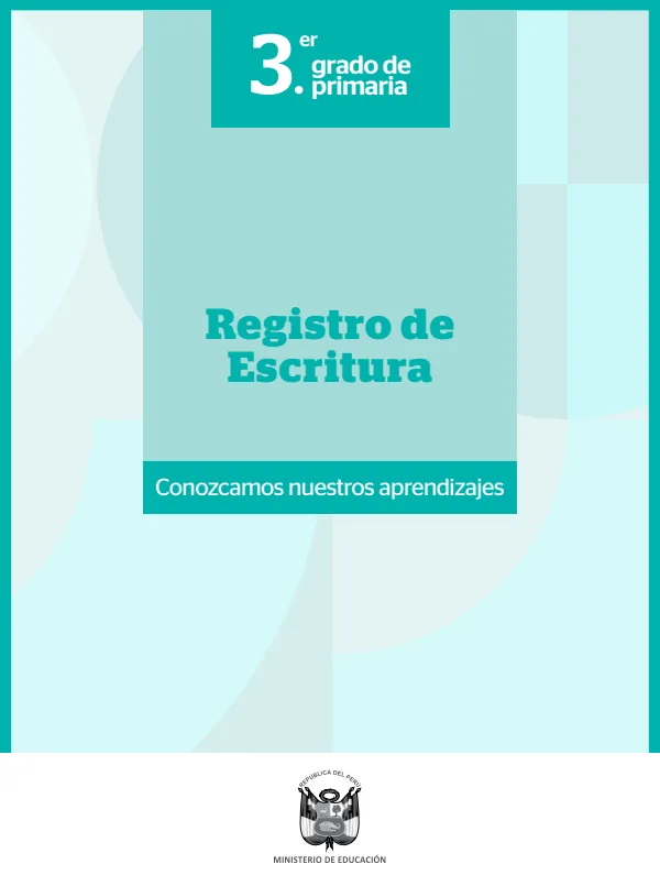 Registro de Escritura 3. grado de Primaria (MINEDU) PDF 1 Portada de Registro de Escritura 3. grado de Primaria - Evaluación diagnóstica - MINEDU