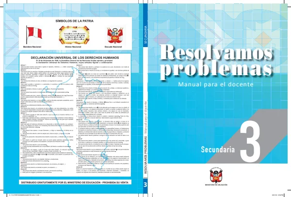 Resolvamos problemas 3: manual para el docente 2018 · 2018 (MINEDU) PDF 1 Portada de Resolvamos problemas 3: manual para el docente 2018 · 2018 - Guías docentes - MINEDU