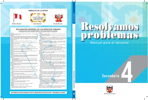 Resolvamos problemas 4: manual para el docente 2018 · 2018 (MINEDU) PDF 1 Portada de Resolvamos problemas 4: manual para el docente 2018 · 2018 - Guías docentes - MINEDU