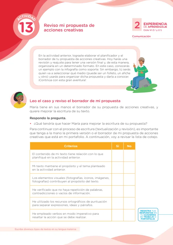 Reviso mi propuesta de acciones creativas - Secundaria (MINEDU) PDF 1 Portada de Reviso mi propuesta de acciones creativas - Secundaria - MINEDU