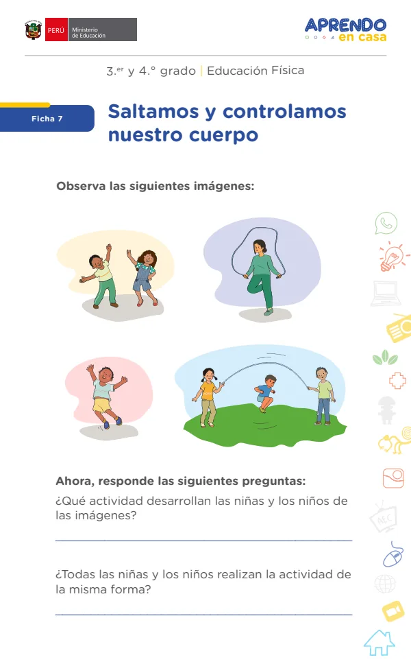 Saltamos y controlamos nuestro cuerpo - Primaria (MINEDU) PDF 1 Portada de Saltamos y controlamos nuestro cuerpo - Primaria - MINEDU