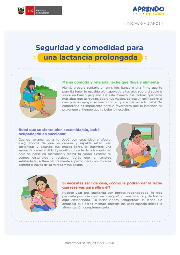 Seguridad y comodidad para una lactancia prolongada - Inicial 2 años (MINEDU) PDF 1 Portada de Seguridad y comodidad para una lactancia prolongada - Inicial 2 años - MINEDU