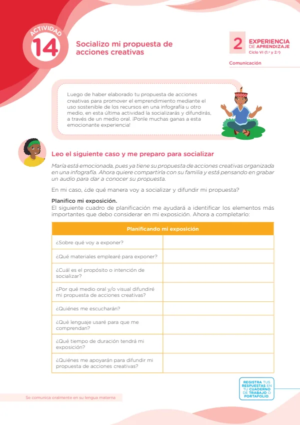 Socializo mi propuesta de acciones creativas - Secundaria (MINEDU) PDF 1 Portada de Socializo mi propuesta de acciones creativas - Secundaria - MINEDU