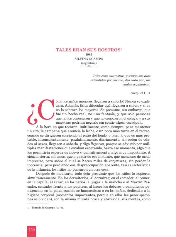 Tales eran sus rostros: 1961. Silvina Ocampo - 4.° grado de Secundaria (MINEDU) PDF 1 Portada de Tales eran sus rostros: 1961. Silvina Ocampo - 4.° grado de Secundaria - MINEDU