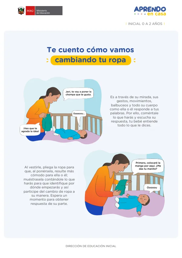 Te cuento cómo vamos cambiando tu ropa - Inicial 0 a 2 años (MINEDU) PDF 1 Portada de Te cuento cómo vamos cambiando tu ropa - Inicial 0 a 2 años - MINEDU