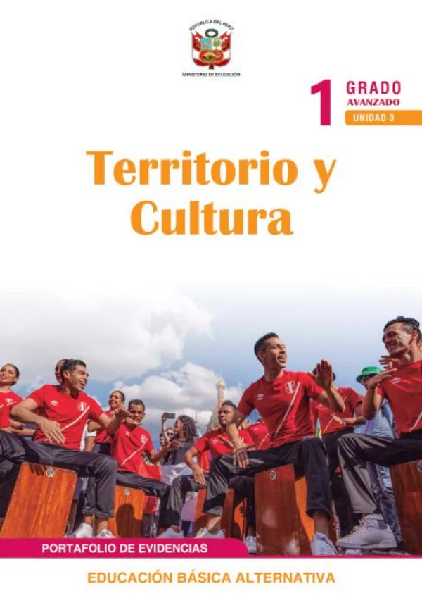 Territorio y cultura 1 Primer grado - Ciclo avanzado (MINEDU) PDF 1 Portada de Territorio y cultura 1 Primer grado - Ciclo avanzado - Educación Básica Alternativa (EBA) - MINEDU