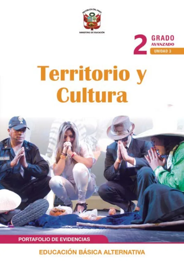 Territorio y cultura 2 Segundo grado - Ciclo avanzado (MINEDU) PDF 1 Portada de Territorio y cultura 2 Segundo grado - Ciclo avanzado - Educación Básica Alternativa (EBA) - MINEDU