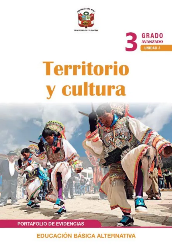 Territorio y cultura 3 Tercer grado - Ciclo avanzado (MINEDU) PDF 1 Portada de Territorio y cultura 3 Tercer grado - Ciclo avanzado - Educación Básica Alternativa (EBA) - MINEDU
