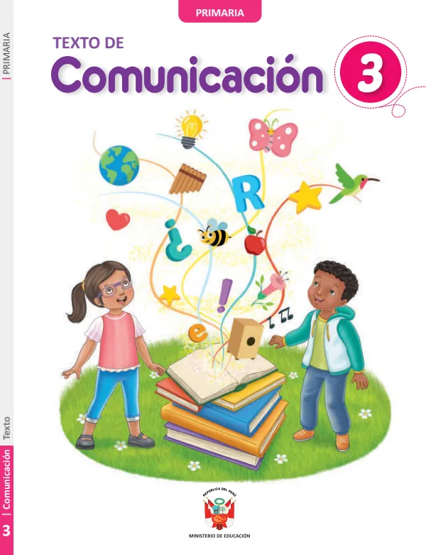 Texto de Comunicación 3. grado de Primaria (MINEDU) PDF 1 Portada de Texto de Comunicación 3. grado de Primaria - MINEDU