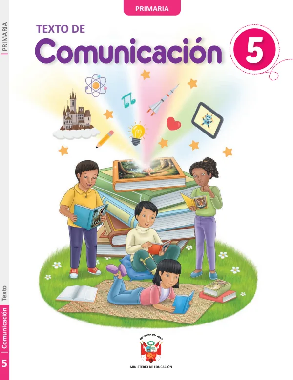 Texto de Comunicación 5. grado de Primaria (MINEDU) PDF 1 Portada de Texto de Comunicación 5. grado de Primaria - MINEDU