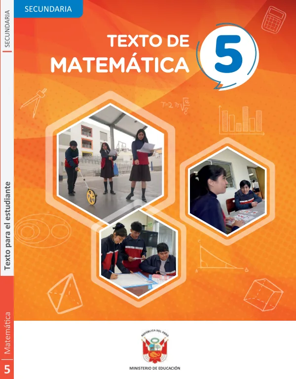Texto de Matemática 5 - 5.° grado de Secundaria (MINEDU) PDF 1 Portada de Texto de Matemática 5 - 5.° grado de Secundaria - MINEDU