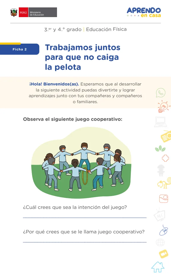 Trabajamos juntos para que no caiga la pelota - Primaria (MINEDU) PDF 1 Portada de Trabajamos juntos para que no caiga la pelota - Primaria - MINEDU