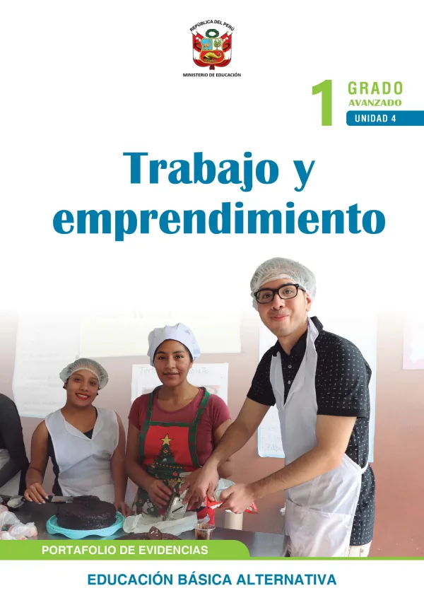 Trabajo y emprendimiento 1 Primer grado - Ciclo avanzado (MINEDU) PDF 1 Portada de Trabajo y emprendimiento 1 Primer grado - Ciclo avanzado - Educación Básica Alternativa (EBA) - MINEDU