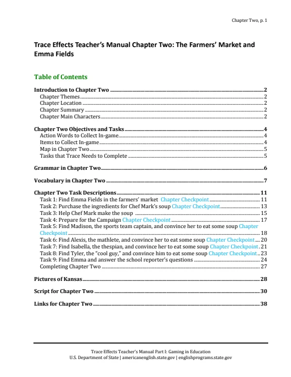 Trace effects, chapter 02: the farmers' market and Emma Fields. Teacher's manual (MINEDU) PDF 1 Portada de Trace effects, chapter 02: the farmers' market and Emma Fields. Teacher's manual - Guías docentes - MINEDU