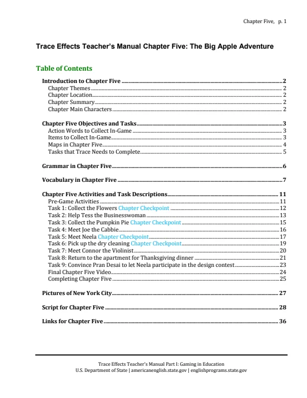 Trace effects, chapter 05: the big apple adventure. Teacher's manual (MINEDU) PDF 1 Portada de Trace effects, chapter 05: the big apple adventure. Teacher's manual - Guías docentes - MINEDU