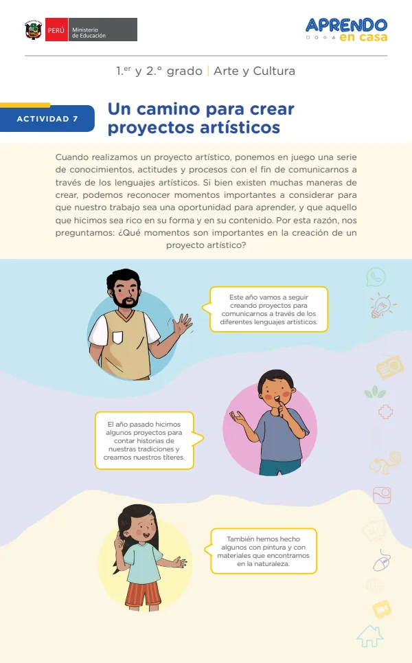 Un camino para crear proyectos artísticos - Primaria (MINEDU) PDF 1 Portada de Un camino para crear proyectos artísticos - Primaria - MINEDU