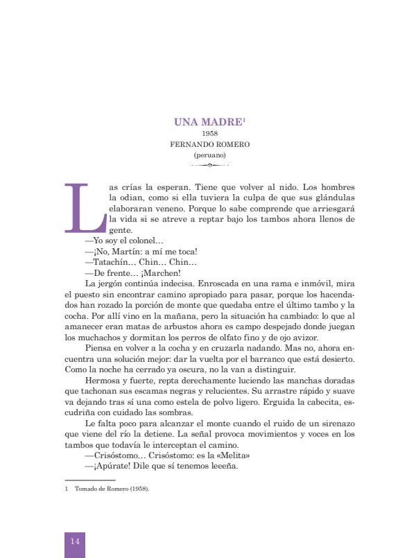Una madre: 1958. Fernando Romero - 1.° grado de Secundaria (MINEDU) PDF 1 Portada de Una madre: 1958. Fernando Romero - 1.° grado de Secundaria - MINEDU