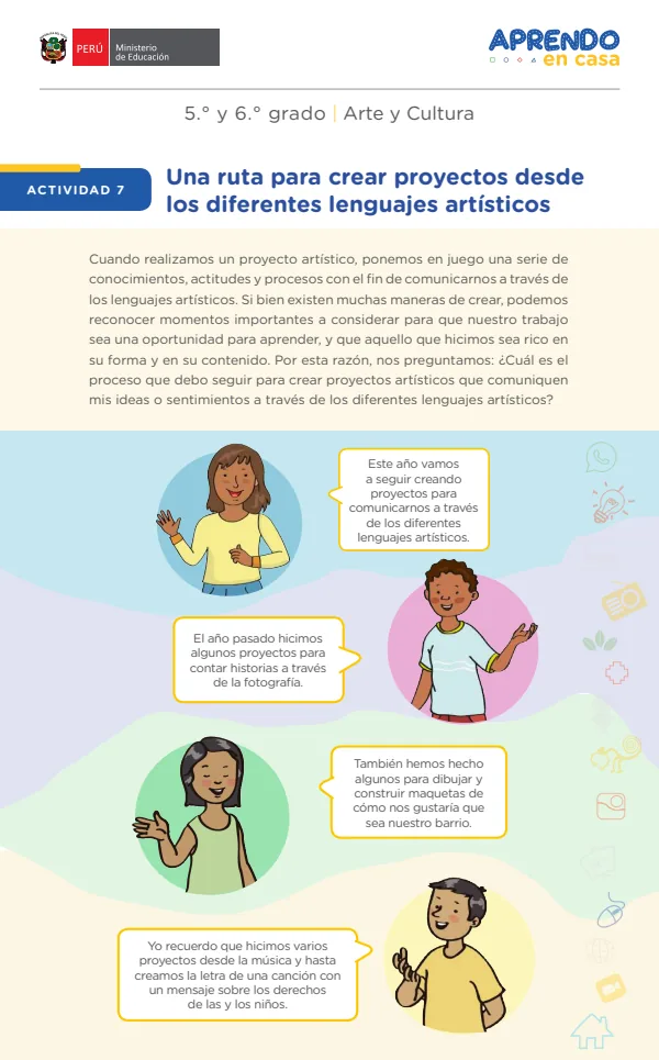 Una ruta para crear proyectos desde los diferentes lenguajes artísticos - Primaria (MINEDU) PDF 1 Portada de Una ruta para crear proyectos desde los diferentes lenguajes artísticos - Primaria - MINEDU