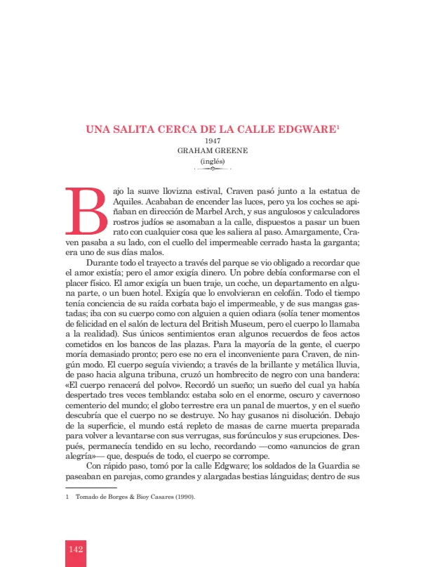 Una salita cerca de la calle Edgware: 1947. Graham Greene - 4.° grado de Secundaria (MINEDU) PDF 1 Portada de Una salita cerca de la calle Edgware: 1947. Graham Greene - 4.° grado de Secundaria - MINEDU