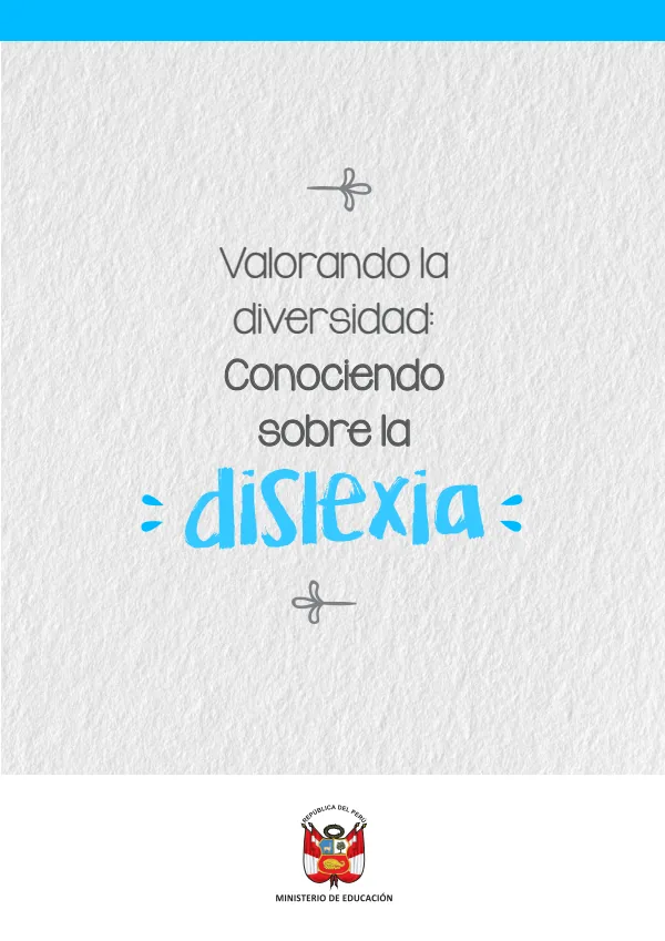 Valorando la diversidad: Conociendo sobre la dislexia - Secundaria (MINEDU) PDF 1 Portada de Valorando la diversidad: Conociendo sobre la dislexia - Secundaria - MINEDU